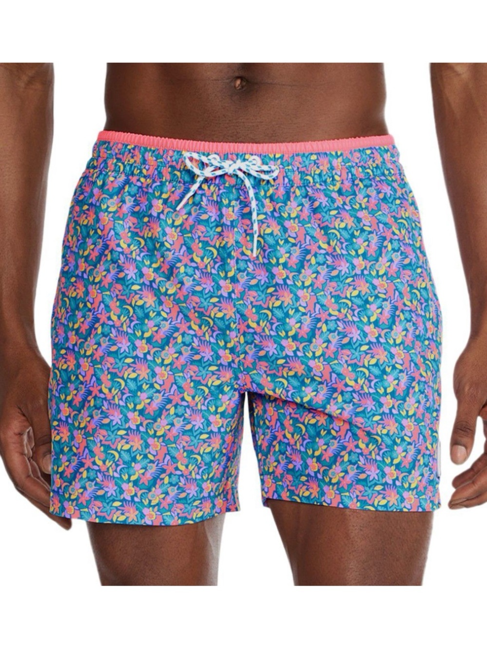 Chubbies Men's Blue Floral Multicolor Lined 5.5 Swim Trunks  Size Medium
